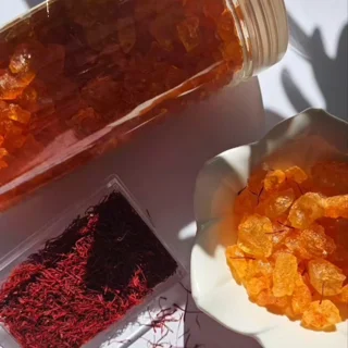 خرده نبات زعفرانی دو آتیشه